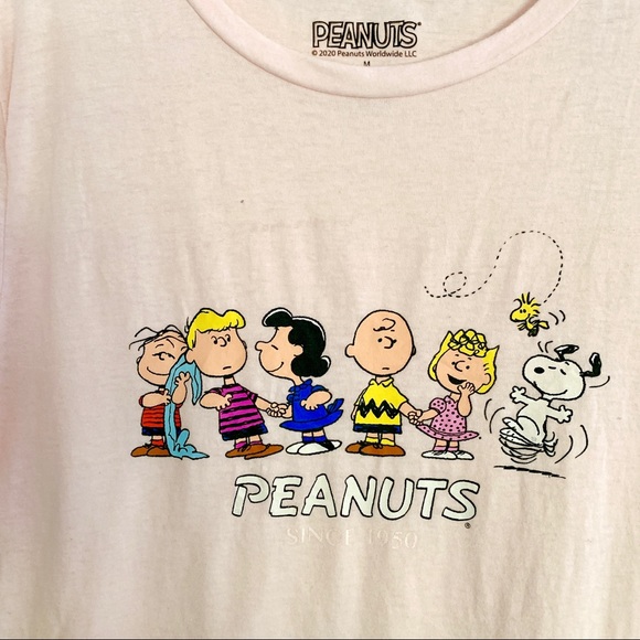 Peanuts / Snoopy & Friends pink tee tshirt top M - Picture 2 of 4